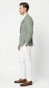 Men’s Sage Green Blazer – Two Button Notch Lapel Formal Jacket for Wedding, Summer and Party Wear in Light Green Sport Jacket