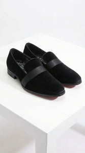 Men's Black Tuxedo Dress Velvet Loafers | Formal Slip-On Shoes for Wedding, Prom & Black Tie Events