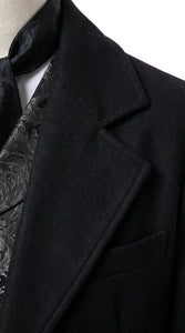 Men’s Matrix Neo Inspired Black Wool Duster Coat – Long Gothic Victorian Full Length Overcoat