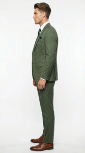 Men’s Forest Green Three Piece Suit – Double Breasted Vest Formal Wedding and Business Suit Set Olive Green Slim Fit