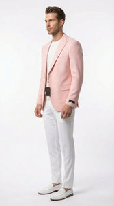Mens Peach Pink Blazer Jacket – Modern Formal Sport Coat for Wedding, Party and Business Wear - Summer Jacket