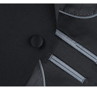 Mens Traditional Two Button Classic Fit Notch Tuxedo in Black