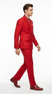 Men’s Red Double Breasted Suit – Peak Lapel Wedding, Prom & Formal Party Suit