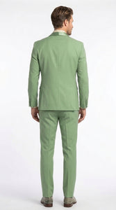 Mens Sage Green Wedding Tuxedo, Shawl Lapel Formal Groom Prom Tuxedo Suit