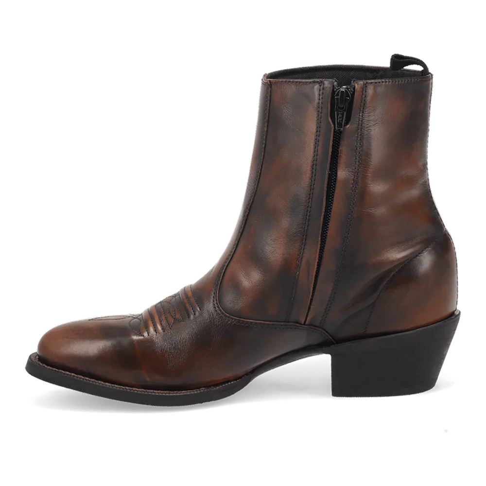 Laredo Men's Fletcher Leather Round Toe Boots with Zipper - Tan