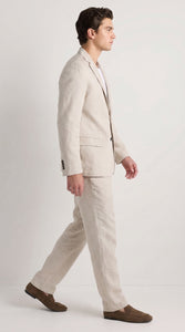 Men’s Informal Summer Suit, Light Beige Casual Linen Style Blazer and Pants Set