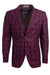Men's Stacy Adams Burgundy Vested 2-Button Windowpane Plaid Suit
