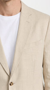 Men’s Khaki Linen Sport Coat – Lightweight Beige Blazer for Summer Weddings & Smart Casual Wear