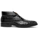 Zelli Marco Genuine Ostrich Quill Lace-Up Chukka Boots in Black