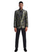 Mens Slim Fit Mettalic Floral Print Prom Blazer in Gold - Men's Tuxedo USA