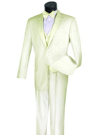 Mens 3pc Vested Ivory Off White Tuxedo - Men's Tuxedo USA