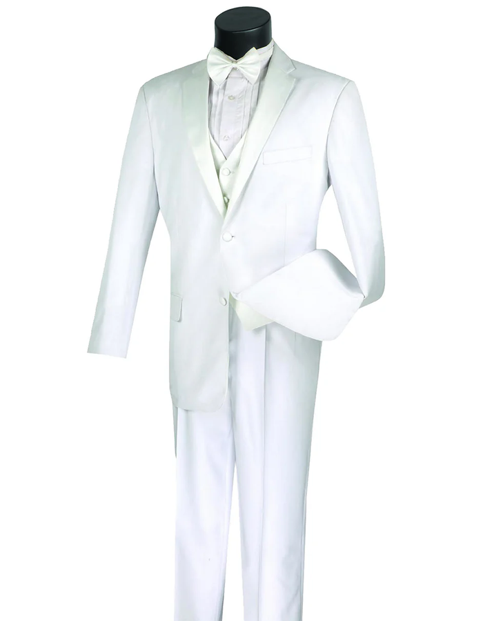 White Prom Suit - White Prom Tuxedo Suits - White Wedding  3pc Tuxedo