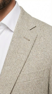 Men’s Light Tan Tweed Blazer – Classic Herringbone Sport Coat, Beige Casual Formal Jacket, Vintage Style Business & Smart Casual Wear