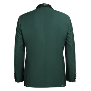 Mens Traditional Slim Fit Shawl Collar Tuxedo in Hunter Green