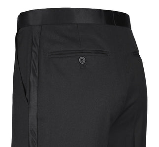 Mens Traditional One Button Classic Fit Peak Tuxedo in Black
