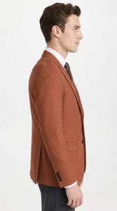 Men’s Burnt Orange Suit Jacket – 2 Button Notch Lapel Formal Blazer