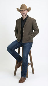 Mens Brown Western Blazer – Cowboy Style Casual Jacket Vintage Western Sport Coat Country Fashion Jacket