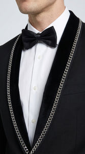 Men’s 1970s Style Black Boot Cut Tuxedo Suit – Shawl Lapel Wedding, Prom and Formal 2-Piece Suit