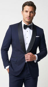 Men’s Father of the Bride Tuxedo Suit – Shawl Lapel Wedding Suit in Black, Navy or Hunter Green
