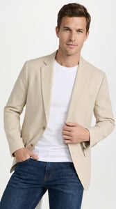 Men’s Khaki Linen Sport Coat – Lightweight Beige Blazer for Summer Weddings & Smart Casual Wear