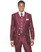 Mens 2 Button Vested Trim Tuxedo in Burgundy - Men's Tuxedo USA