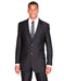 Mens 2 Button Peak Lapel Shiny Sharkskin Suit in Black - Men's Tuxedo USA