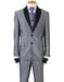 Mens 2 Button Sharkskin Tuxedo with Satin Shawl in Silver - Men's Tuxedo USA