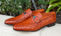 Corrente 5760 Ostrich Quill Slip-On Loafer - Orange - Orange - Size 13