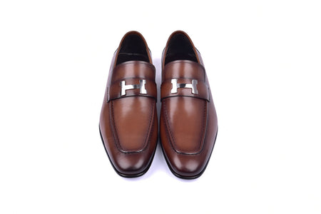 Corrente 5760 H Buckle Loafer Shoes - Cognac - Image 2