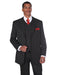 Mens 3 Button Notch Lapel Bold Pinstripe Gangster Suit in Black - Men's Tuxedo USA
