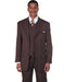 Mens 3 Button Notch Lapel Bold Pinstripe Gangster Suit in Brown - Men's Tuxedo USA