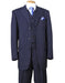 Mens 3 Button Notch Lapel Bold Pinstripe Gangster Suit in Navy Blue - Men's Tuxedo USA