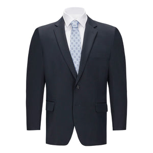 Men's Navy Portly Fit Suit Separate Jacket – Classic Wool Blend Formal Blazer