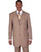 Mens 3 Button Peak Lapel Bold Pinstripe Gangster Suit in Tan - Men's Tuxedo USA