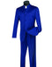 Mens 5 Button Mandarin Collar Tuxedo Suit in Navy - Men's Tuxedo USA
