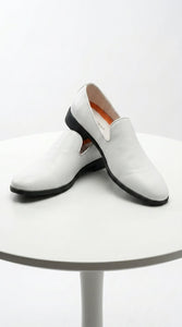 Men’s White Plain Toe Slip On Loafer Dress Shoes – Classic Formal Lightweight Shoes for Wedding, Party and Business Wear