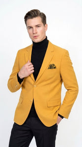 Men’s Mustard Gold Blazer, Fashion Sport Coat Wedding Party Church Dress Jacket