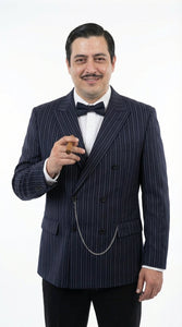Men’s Black Pinstripe Blazer Gomez Addams Inspired Jacket – Vintage Double Breasted Formal Blazer, Classic Party Costume Wear, Elegant Evening