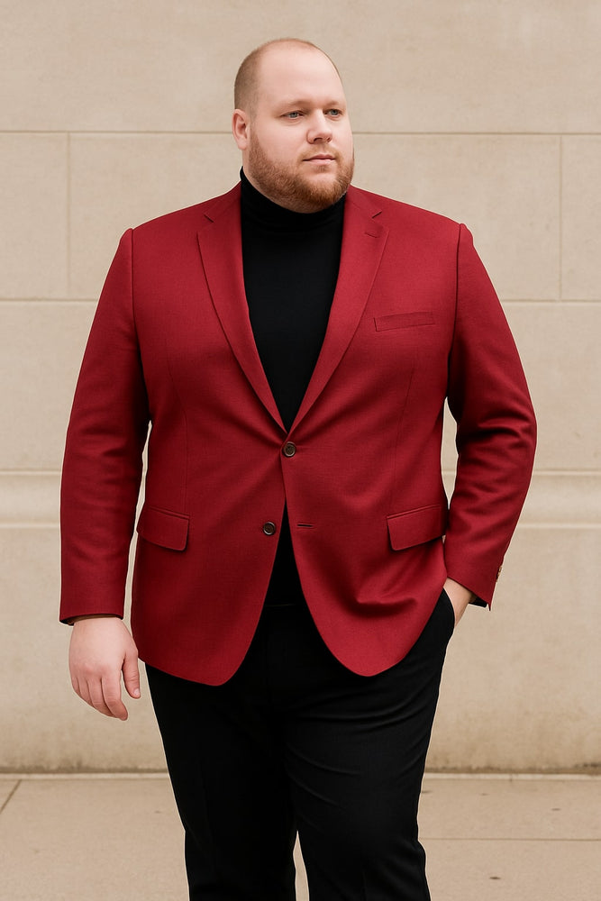 Men’s Burgundy Red - Wine  Two-Button Sport Coat – Stylish Blazer for Business, Parties