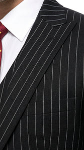 Men’s Gomez Addams Black Pinstripe 3 Piece Suit – Vintage Gangster Gothic Style Suit