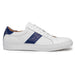 Zelli Olympias Crocodile-Trimmed Calfskin Sneakers in White and Navy