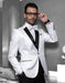 Mens Swirl Paisley Tuxedo in White & Black - Men's Tuxedo USA