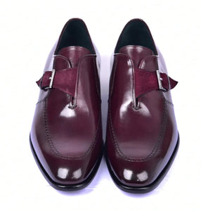 Corrente 6471 Leather Slip-On Monkstrap Shoe - Burgundy - Image 3