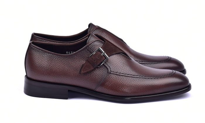 Corrente 6471 Leather Slip-On Monkstrap Shoe - Brown - Image 2