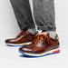 Zelli Rocco Hand-Burnished Embossed Crocodile Sneakers in Brown