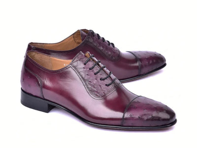 Corrente 6708 Cap-Toe Lace-Up Oxford - Burgundy - Burgundy - Size 13