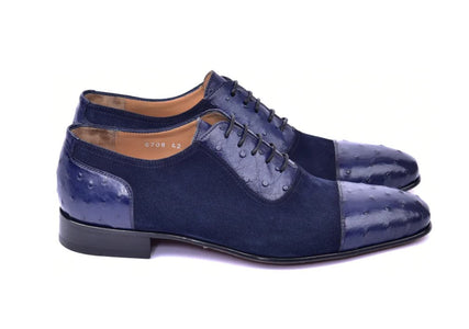 Corrente 6708 Cap-Toe Lace-Up Oxford - Navy - Image 2