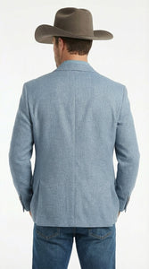Mens Rugby Teal Baby Sky Western Blazer – Cowboy Style Casual Sport Coat for Men Classic Western Jacket in Light Blue Color