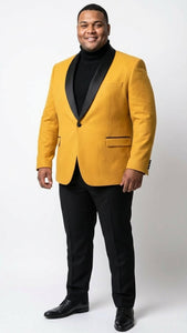 Men's Gold Shawl Lapel Blazer Tuxedo Dinner Jacket – Luxury Formal Blazer Jacket for Wedding, Party and Evening Events