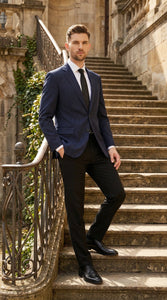 Men’s Navy Blue Pinstripe Blazer – Classic Tailored Formal Jacket for Business, Office and Professional Wear